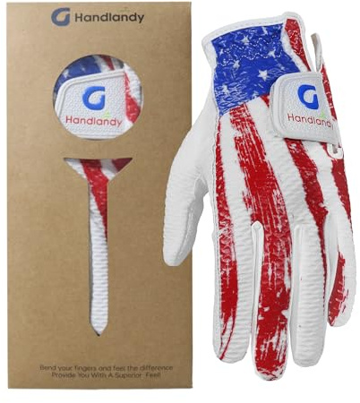 HANDLANDY Junior Golf Glove, Ultra Breathable and Grip Left Hand Kids Golf Glove for Toddlers Boys Girls (Red, L)