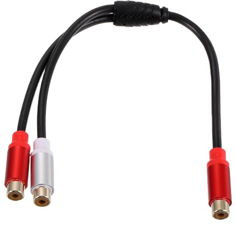 QUARKZMAN 1 fot RCA splitter kabel 1 RCA kvinna till 2 RCA hona y splitter adapter stereo audio video AV-kabel för subwoofer förstärkare hemmabio