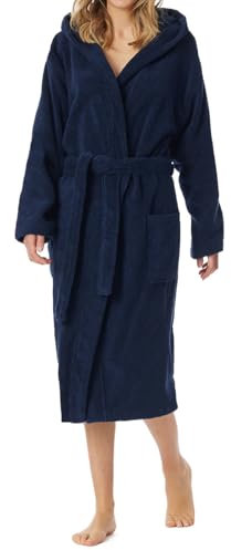 Schiesser Damen Bademantel 128545-815, Gr. 38 / M, Blau (815-navy)