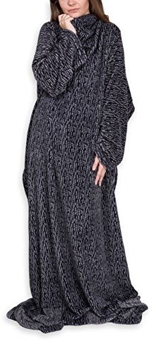 Mia Cossotta - Kuscheldecke mit Ärmeln aus weichem Coralfleece -TV Decke, Farbe:anthrazit