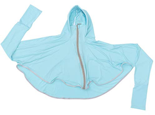 GALPADA Sun Protection Hoodie Mantel UV- Schutzkleidung Sonnenschutz Hoodie Jacke Damen UPF 50+ Kühlung mit Kapuze- Sonnenjacke Langarm für Sommerblau Sommerhemden
