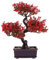 Cabilock Künstlicher Bonsai Baum Künstliche Bonsai Dekor Künstliche Grüne Pflanze Modell Dekor Simulation Topfpflanze für Zuhause Tisch Büro Schreibtisch Rot