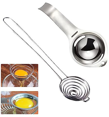 Fhioevt 2 Pezzi Estrattore di Tuorlo in Acciaio Inossidabile Separatore di Uova Separatore Tuorlo d' Uovo Tuorlo D'uovo Filtro Bianco Commestibile per Strumento di Cottura,Utensili da Cucina