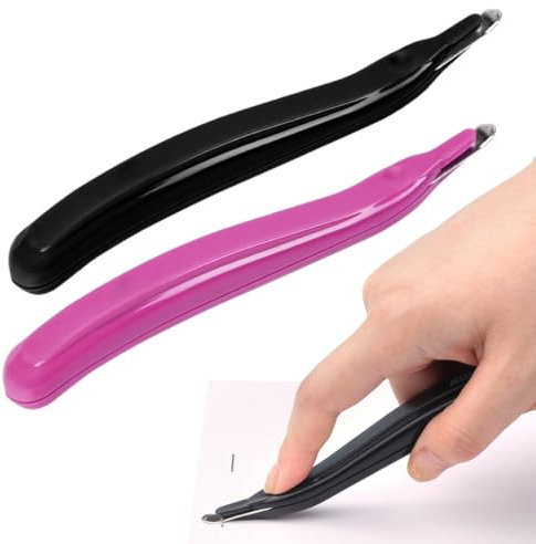 LQI 2er-Pack magnetischer Heftklammerentferner, Edelstahlspitze, Heftklammerentferner-Set, ergonomischer Griff, integrierter Magnet