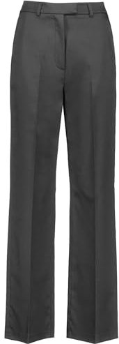 Taifun Damen Elegante Hose mit weitem Bein Wide Leg unifarben reguläre Länge Schwarz 40