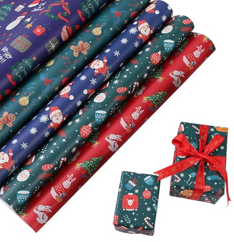 Julpapper, julgranspapper - julomslagspapper julgransmönster omslagspapper för pojkar flickor barn