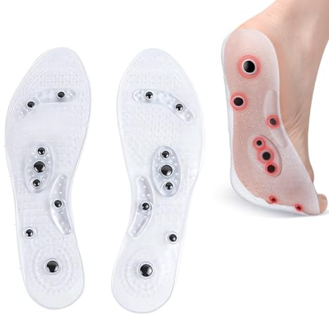 EUYKQNOI Magnetic Insoles for Weight Loss,Massage Insoles Breathable Massage Therapy with Acupressure, Pressure Point Reflexology Insole, Anti Fatigue Massage Therapy,Orthotic Gel Shoe Insert,UK 9-10