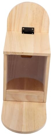 Milisten Comedero De Madera para Ardillas Comedero para Ardillas De Exterior Caseta De Alimentación Jardín De Madera Contenedor De Comida Árboles