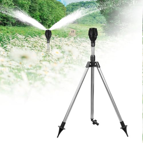 Garden Sprinklers for Lawns, 2025 New Lawn Garden Rotating Tripod Sprinkler for Garden Watering System, Large Area Rotating Tripod Irrigation Hose Grass Water Sprinkler for Lawn Equipment (1 PACK)