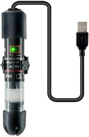 Genérico Calefacción Acuario - Dispositivo USB sumergible impermeable 10W | Compact Aquarium Water Warmer for Small Tanks | Solución de calefacción segura para Koi, Tortugas, Bernard-l'ermitaño, la