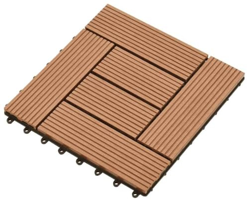 Genérico Baldosa de Porche WPC marrón 11 Unidades 30x30 cm,Bricolaje,Materiales de construcción,Suelos y moquetas-41550
