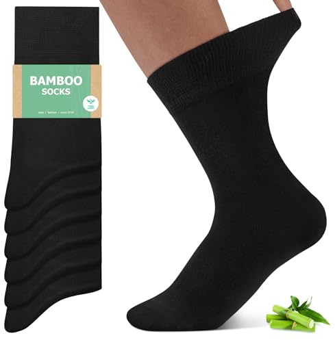 FALARY Lot de 6/12 paires de chaussettes en bambou pour homme et femme - Super douces et confortables | Chaussettes en bambou sans couture et anti-bulles, respirantes, anti-transpiration, multipack
