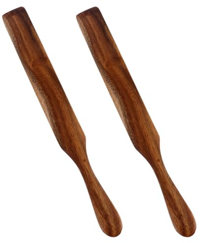 SUPVOX Spatules en Bois 2 Pcs Manche Long, Petit Racloir à Beurre Multifonction, Épandeur à Confiture et Fromage Cuisine, Outil de Mélange et Tartinage, Accessoire la Cuisine Pratique