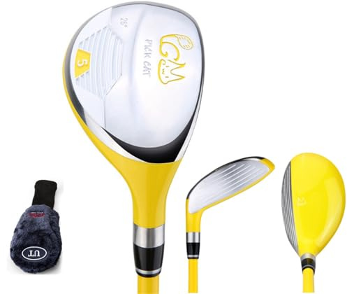 Golf Club Set för barn 3-12 år höger, Junior Driver Hybrid med kolaxel och huvudskydd, Hållbart aluminiumhuvud, perfekt startpresent för pojkar flickor nybörjare