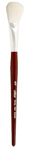 Silver Brush 5519S-034 Silver Mop Short Handle Blender Brush, White, Oval, 3/4-Inch