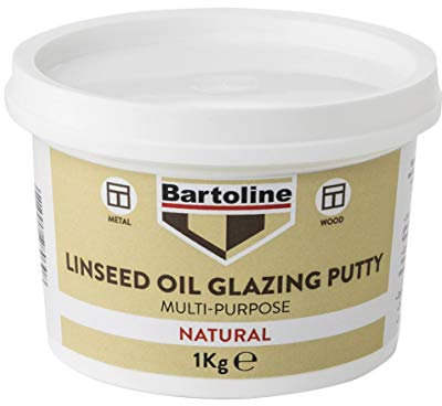 Mastic à vitrer à l'huile de lin Bartoline 1 kg – Mastic polyvalent pour fenêtres et cadres – Idéal pour les cadres en bois et en métal