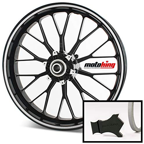 Motoking 4R Felgenband inklusive Montagetool - Weiss REFLEKTIEREND (3M Premiumqualität)