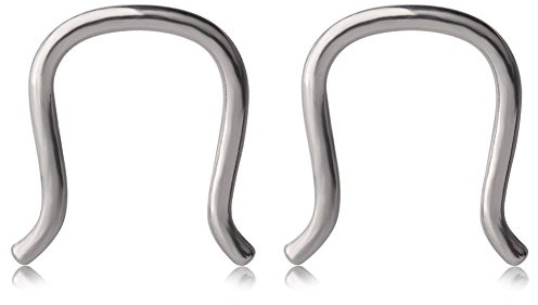 Ruifan Pair of 316L Surgical Steel U-Shaped & Staple Nose Septum Hanger Retainer Nose Ring 16g