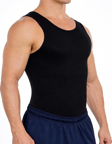 Esteem Apparel Max kompressionströja för bröst- och kroppsformare magformande undertröja linne för män