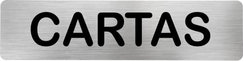 MovilCom® - Señal de acero inoxidable CARTAS | Placa puerta INOX | Señal informativa | Cartel Puerta 200X50mm
