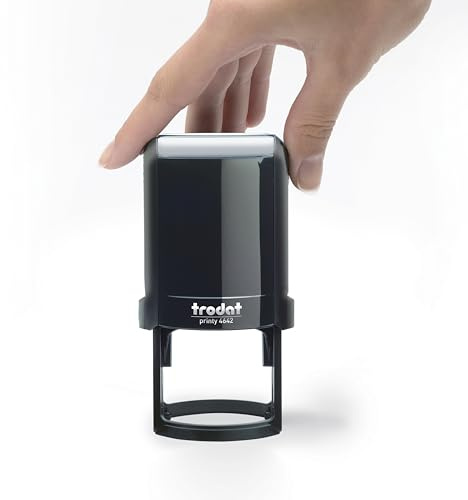 STAMPRINT VERSAL | Sello Personalizado | Sello Empresa Automatico | Sellos Oficina Caucho Direccion | Sello Logo Medico Profesor | TRODAT 4642 | Diseño 40x40mm | 5 Líneas | Tinta Incluida