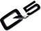 MCK Auto - Q5 schwarz glänzend vorne hinten Kotflügel schwarz Badge Logo Stiefel Emblem, selbstklebend, Tuning