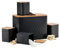 Cooks Professional 5 Piece Tea, Coffee, Sugar, Biscuit & Bread Square Cannister Set with Bamboo Lids | Diamond Pattern Labelled Stainless Steel Kitchen Storage Bins Airtight Containers | Black
