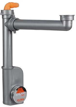 SIFONE LIRA SPAZIO 1 NT ISPEZIONABILE PER LAVELLI CUCINA AD 1 VASCA GRIGIO