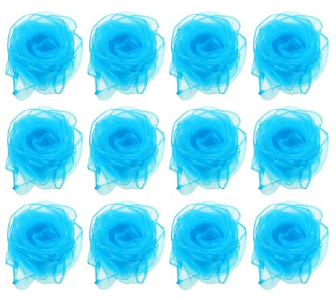 PATIKIL Foulards de Danse, 12 Pcs Foulards Carrés de Jonglerie 60 x 60 cm pour Jouer à la Musique Magique, Activité de Jonglage, Habillage, Bleu Ciel