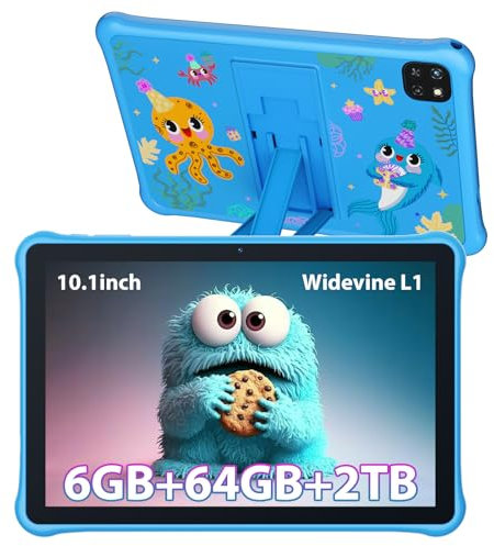 OSCAL Pad 50 Kids tablet 10 inch Tablet for Kids, Android Kids Tablets, 6+64GB/2TB TF, Widevine L1, 5100mAh, WiFi 6, Kid-Proof Case for Kids Tablets 6-12 Years, 2-Year Warranty(Blue)