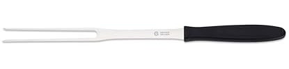 Giesser Messer - Made in Germany - Wurstgabel, Klinge 13 cm, rutschfest, Fleischgabel spülmaschinenfest, rostfrei, stabil, perfekt zum servieren (Schwarz - 19 cm)