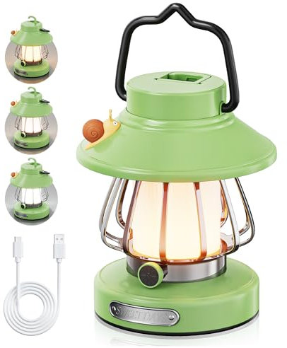HOMY New Gear lamp for Kids Set Toddler Flashlight Convenient LED Light Rechargeable Battery Operated Outdoor Indoor Essentials Table Portable Night Light Green Gift Electric Camping Lanterns Snail