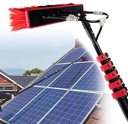 TYHAYJYK Kit de Perche alimentée en Eau, Perche d'extension, Baguette de Lave-vitre, Brosse de Nettoyage de vitres extérieures, Outil de Nettoyage de Panneaux solaires, Lavage de Grandes perches de n