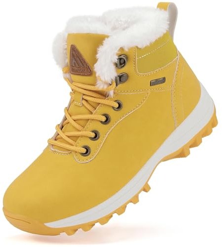 Mishansha Botas de Invierno Niño Niña CáLido Cómodas Botas de Nieve Amarillo Gr.24
