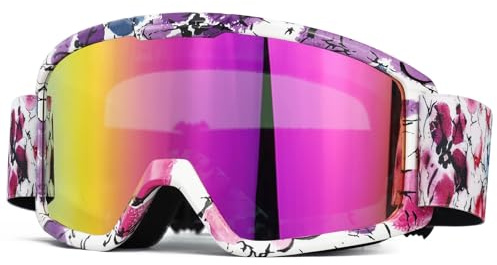 SPOSUNE Ski & Snow Goggles - Windproof, Anti-Fog, UV Protection for Men & Women - Dirt Bike, Motorcycle, ATV, Off-Road, OTG