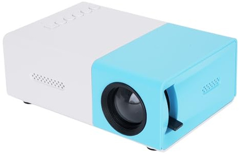 Zunate Liten Projektor, 1080P Full HD Bärbar LED-projektor med Inbyggd Högtalare, Stöder TV Stick Laptop Smartphone, för Hemmabio Utomhuscampingfilm