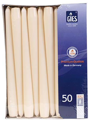 Gies 205-339000-14, 50-pack, 245 x 22 mm, champagne stearinljus, 50