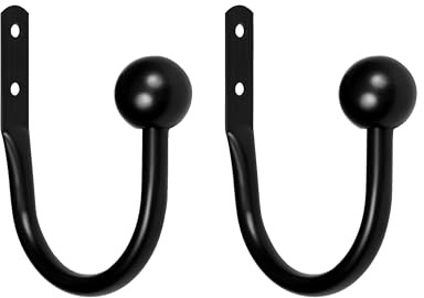 Kenney Ball End Window Curtain Holdback Pair, Black