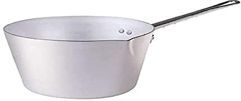Pentole Agnelli Linea Family Cooking Alluminio Casseruola Conica con Un Manico e Becco, Argento, 10 cm