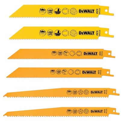 DeWalt DT2444-QZ Lame pour Scies Sabre, Argent, Set de 6 Pièces
