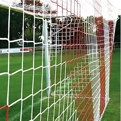 Fußball Jugend Tornetz Fußballtornetz Fußballnetz 5,15 x 2,05 m Tiefe Oben 0,80 / unten 1,50 m PP 4 mm Farbe Rot/Weiß
