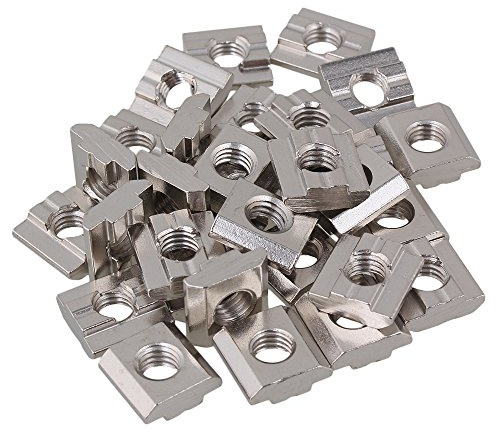 BQLZR tuercas en T deslizantes, plateadas, para Norma europea, de acero al carbono, 30, Serie de perfil de aluminio extruido, hendidura – Juego de 30, plateado, BQLZRN22260
