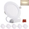Greenclick 5er LED Einbaustrahler Flach 13mm, 230V 6W 480LM Einbauleuchten Dimmbar Einbauspots CRI 80 Deckeneinbauleuchte IP44 Spotlight für Bad, Wohnzimmer, Küche Neutralweiß 4000K Rund Panel