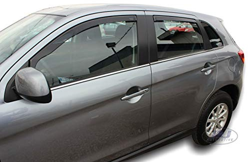 J&J AUTOMOTIVE | Windabweiser Passend Für ASX 2010-2019, Heko Regenabweiser, Getönt, Set 4-Teilig, Vorne und Hinten, Aerodynamisch