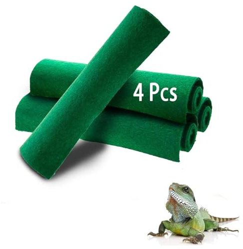 Hamiledyi 4Pcs Reptile Carpet 20 x 12 Terrarium Liner Bedding Reptile Substrate Mat Tank Accessories for Bearded Dragon Snake Lizard Tortoise Leopard Gecko