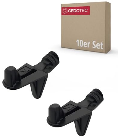 Gedotec Fachbodenträger Holz-Boden Winkel-Regal-Bodenträger Ø 5 mm Regalstütze für Möbel - FIX PRO | Regalboden-Träger Stahl schwarz matt | Stift mit Steckzapfen | 10 Stück - Regalstift zum Einstecken