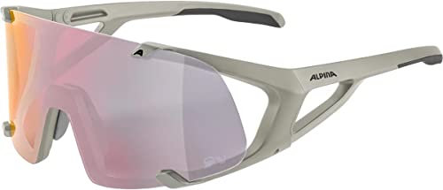 ALPINA HAWKEYE QV - Kontrastverstärkende, Selbsttönende & Beschlagfreie Sport- & Fahrradbrille Mit 100% UV-Schutz Für Erwachsene, cool-grey matt, One Size