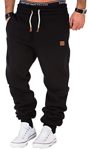 REPUBLIX Herren Sporthose Jogger Jogginghose Sweatpants Trainingshose R-0053 Schwarz 3XL