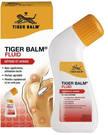 Tiger Balm - Fluid BAUME DU TIGRE - Détend et Apaise - Avec applicateur innovant - Pénètre Rapidement et ne colle pas - 90 ml
