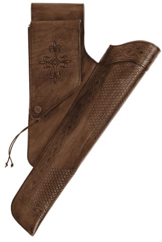 elToro Prime Brea - Seitenköcher aus hochwertigem Glattleder, hohe Qualität für Pfeil und Bogen, Mittelalter, Parcours, 3D (Antique)